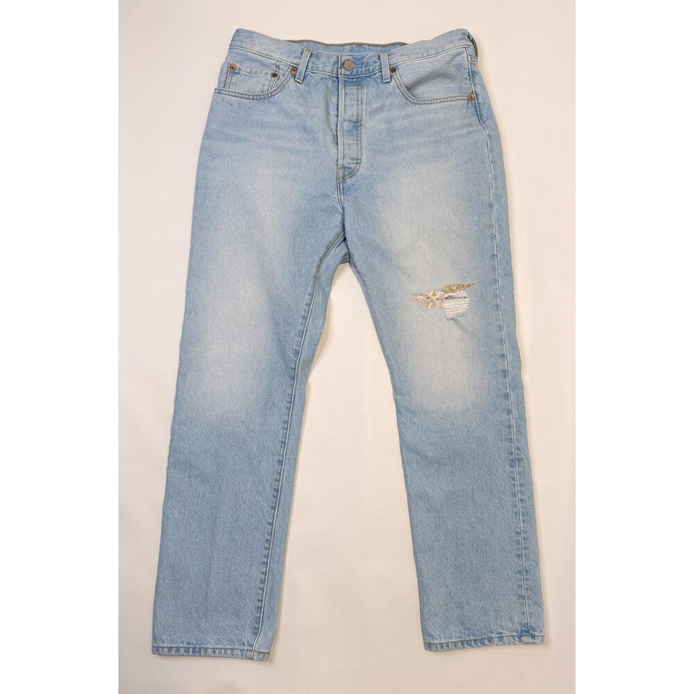 Levi's 501 150th Jeans Mens 32x30 Blue Straight Light Wash Button Fly Denim